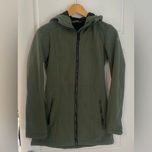 Swiss Tech Women’s XS Olive Green Hooded Softshell Jacket